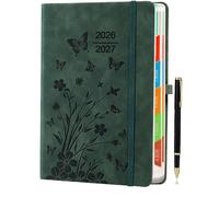 Academic Diary 2026-2027 A5 Day to Page - SeaGreen Hardback Planner with Pen Holder, 100 gsm Paper & Ribbon Bookmarks - Academic Year Diary for Students & Teachers
