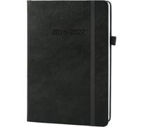 Academic Diary 2026-2027 - A5 Page A Day 2026/27 Diary,Planner 2026-2027 from August 2026 to July 2027,Hard Cover,2 Bookmark,Elastic Closure&Pen Holder,Back Inner Pocket,Black