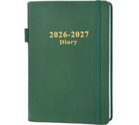 Academic Diary 2026-2027 - A5 Page a Day Diary 2026/27,Planner 2026-2027, from August 2026 to July 2027,2 Bookmark,Elastic Closure & Pen Loop, Inner Pocket,Green