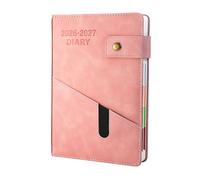Academic Diary 2026-2027 A5 Page A Day,Productivity Daily Planner from Jul 2026 to Jun 2027 With Monthly Tabs, and Colorful Side Panels (8.5x5.9 inch)-Pink