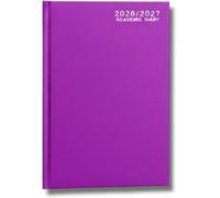 Academic Diary 2026-2027 A5 Week to View | Hardback Mid-Year School Planner for Students & Teachers | August 2026 - July 2027 (Purple)