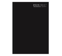 Academic Diary 2026-2027 A5 Week to View - Mid Year Hardback Casebound Organiser - University College & School Planner - Runs July 2026 to August 2027 (Black 26)