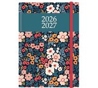 Academic Diary 2026-2027 A5 Week to View - Mid Year Hardback Casebound Organiser - University, College & School Planner - Runs July 2025 to August 2026 - Hourly Appointments (Floral Diary)