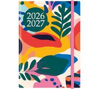 Academic Diary 2026-2027 A5 Week to View - Mid Year Hardback Casebound Organiser - University, College & School Planner - Runs July 2025 to August 2026 - Hourly Appointments (Abstract Leaves Diary)
