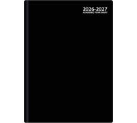 Academic Diary 2026-2027 A5 Week to View - Mid Year Hardback Casebound Organiser - University, College & School Planner - Runs July 2026 to August 2027 - Hourly Appointments (Black_)