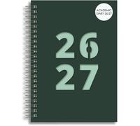 Academic Diary 2026-2027 A5 Week to View Mid-Year Planner - Die Cut Covers in Blue or Yellow - Wiro Bound Student & Teacher Organiser - Runs July 2026 to July 2027 (Blue)