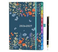 Academic Diary 2026-2027 A5 Week to View - Orchid Grass Hardback Planner with Pen Holder, 100 gsm Paper & Pocket - Ideal Academic Year Diary for Women, Students & Teachers