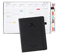 Academic Diary 2026-2027, A5 Week to View Vertical Weekly Planner from August 2026 to July 2027, Hardcover Diary with Monthly Tabs & 4 Sheets Stickers (Black)