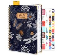 Academic Diary 2026-2027, A5 Weekly Planner Notebook from August 2026 to July 2027 with Monthly Tabs, Stickers, Ruler Bookmark, Week to View for Study Plan, Work Schedule Record and Daily Life