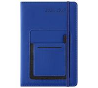 Academic Diary 2026-2027, Diary 2026-2027 A5 Page a Day from July 2026 to June 2027,Mid Year Academic Planner with Colorful Monthly Tab,Front/Inner Pocket,Elastic Closure (Blue)