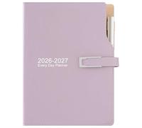 Academic Diary 2026-2027,from Jul 2026-Jun 2027 A5 Day to Page,Schedule Organizer with Calendar Stickers, Agenda Diary Planner with Pen Holder and Pen,Premium Thicker Paper 14 X 21.5 cm (Purple)