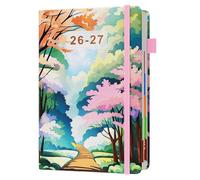 Academic Diary 2026-2027 Page A Day A5, July 2026 - June 2027, 26-27 Mid Year Diary with Colorful Tabs, 400 Pages 100-gsm Paper, 2 Bookmarks, Pocket - 2026-27 Planner for Teachers, Students