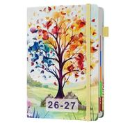 Academic Diary 2026-2027 Page A Day A5, July 2026 - June 2027, 26-27 Mid Year Diary with Colorful Tabs, 400 Pages 100-gsm Paper, 2 Bookmarks, Pocket - 2026-27 Planner for Teachers, Students