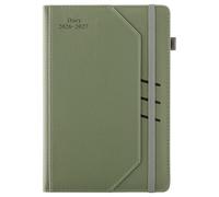 Academic Diary 2026 2027 Page a Day A5,Mid Year Diary 2026/27 Day per Page,Daily Planner Organiser from July 2026 to June 2027,Productivity Journal with Pocket (Green)