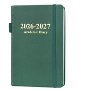 Academic Diary 2026-2027 Page a Day Academic Diary 2026-2027 Day Per Page | Productivity 26/27 Academic Diary Daily Planner from August 2026 to July 2027,Pen Holder,Bookmarks,Day-to-Page Diary,Green