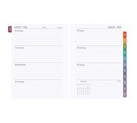 Academic Diary 2026 2027 Refill A5 Size, Mid Year Weekly Planner Inserts from Aug. 2026 to Jul. 2027, Week on Two Pages with Colorful Monthly Tabs, Compatible with Filofax A5 organiser, 21 x 14.8 cm