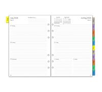 Academic Diary 2026 2027 Refill A5, Week on 2 Pages, Weekly & Monthly Planner with Tabs, Notes & Contact, August 2026 to July 2027, 6 Hole Organiser Inserts, Mid Year Calendar 2026/27