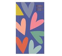 Academic Diary 2026-2027 Slim Week to View Hardback Planner - Mid Year Academic Organiser with Copper Foil Accents - Runs July 2026 to August 2027 for Students Teachers Office (Hearts Design)