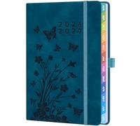 Academic Diary 2026-2027 Week to View - Weekly Planner with Monthly Tabs, 100 GSM No Bleed Paper, Pen Holder, Pocket & Ribbon Bookmarks, Academic Year Diary Aug 2026-Jul 2027 - Peacock Blue