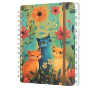 Academic Diary 2026 A5 Week to View, Jan 2026-Dec 2026, Spiral Bound, Cat