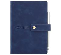 Academic Diary 2026, Daily Planner, A5 Day Per Page,Daily Diary from Jan 2026 - Dec 2026,Hard Cover Organisers Journals with Pen,Bookmark,Monthly Tabs,Stickers and Inner Pocket-14.5x21.5 cm (Blue)