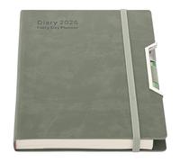 Academic Diary 2026,Diary 2026 Day Per Page, Hardcover Organized from Jan 2026 to Dec 2026, Agenda A5 Daily Monthly Planner with Monthly Tabs, Inner Pocket,Pen,Pen Loop,Stickers (Green)
