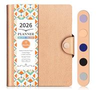 Academic Diary 2026 Week to View A5, Jan.2026 - Dec.2026, 12 Months Monthly Weekly Planner, Planners and Organisers 2026 Week to View, A5 Diary Spiral Bound with Book Buckle, Inner Pocket, Rose Pink