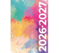 Academic Diary A4 Week To View | Brilliant Watercolour: Large Mid Year Planner | August - July (UK Holidays & Moon Phases)