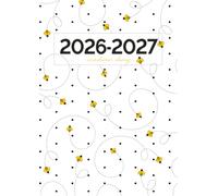 Academic Diary A4 Week To View | Cute Bumble Bees Buzzing on White: Large Mid Year Planner | August - July (UK Holidays & Moon Phases)