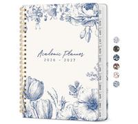 Academic Planner 2026-2027, Monthly & Weekly School Year Organizer, July 2026 to June 2027, Hardcover Planning Book with Tabs, A4, 8.5" x 11", Ideal for Students and Teachers, Blue Elegance