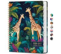 Academic Planner 2026-2027, Weekly and Monthly Calendar Book, July 2026 - June 2027, Hardcover Planner with Tabs, Perfect for Teachers, Students, Women & Men, A5 (6.4" x 8.5") - Giraffes