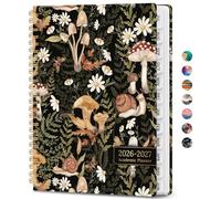 Academic Planner 2026-2027, Weekly and Monthly Calendar Book, July 2026 - June 2027, Hardcover Planner with Tabs, Perfect for Teachers, Students, Women & Men, A5 (6.4" x 8.5") - Mushroom