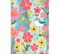 Academic Planner A4: " Floral " Weekly And Monthly Vertical Layout 10 Period With Subjects Note Pages, ... Soft Cover Non Spiral Large Print 8.29 x ... - Elementary, Middle, High School & College.