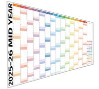 Academic Wall Planner 2025/2026 - A1 Dry Erase Mid Year Wall Planner 2025-2026 - 14 Month Office, University, School, Teacher Calendar 25/26 - Folded Extra Wide Columns Edition