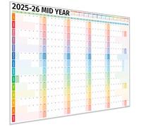 Academic Wall Planner 2025/2026 - A1 Dry Erase Mid Year Wall Planner 2025-2026 - 14 Month Office, University, School, Teacher Calendar 25/26 - Folded Rows Edition
