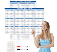 Academic Year Wall Planner 2025-2026,4 Pcs Double Sided Wall Calendar 2025-2026with Stickers Pens,Annual Study Chart Large Yearly Planner for School Office Work
