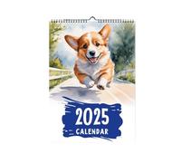 Academic Year Wall Planner 2025-2026 The Corgi Themed 2025 Elegant Calendar A Daily Adorable Capturing Warm Moments Accompanying You Through Everyday Life (Blue, 28x21.5x1.5cm)