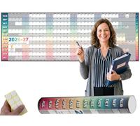 Academic Year Wall Planner 2026-2027 with Extra Wide Size (120 x 42 cm) | Mid Year 26/27 Wall-Planner Runs Aug ’26 to Jul ’27 | Month in Row Format, Weekend Aligned | Non Laminated, ROLLED DELIVERY