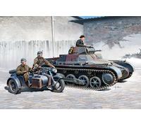 Academy 120116 493556 1/35 Tank I AUSF. B & Motorcycle, Multi-Coloured