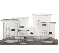 Academy 1 Litre Glass Laboratory Beaker 1000ml | 13 Different Low Form Lab Beaker Sizes | Available from 5ml to 5000ml | All Borosilicate 3.3 Glass
