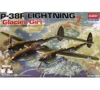 Academy 12208 P-38F Glacier Girl Military Aircraft Model Kit Scale 1:48
