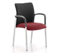 academy black back visitor chair in ginseng chilli with arms