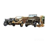 Academy Ground Vehicle Series 1/72 Scale Model Kit WWII Cargo Trucks US German
