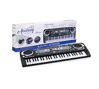 Academy of Music | Kids Piano Keyboard with Microphone - 54 Key, Toy Electric Piano and Lightweight Multi-Functional Music Station for Beginner, Black