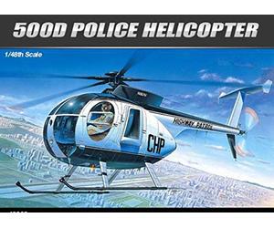 Academy Police Helicopter Model, Hughes 500D, 1:48