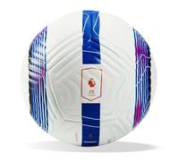 Academy Size 5 Soccer Ball, Seamless Thermal Bonded PU Leather Football, Durable All Weather Training Ball for Youth Teens Adults Indoor Outdoor Sports Blue and White Pattern