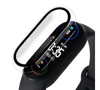 Acadeny Case with Glass Screen Protector Compatible for Xiaomi Band 6/5/4/3, 9H Hardness, 360° All-Round Protective Case, Ultra Thin Protective PC Case for Mi Band 6/5/4/3, Transparent