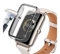 Acadeny Case with Tempered Glass Screen Protector Compatible with Huawei Watch Fit Mini, 9H Hardness, 360° All-Round Protective Case, Ultra Thin Protective PC Case Cover, Transparent