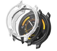 Acadeny [Pack of 2 Case Compatible with Garmin Venu 3S, Black Silver High Transparency All-Round Protective Case with Screen Protector, [Anti-Stain] [Scratch-Resistant] Ultra Thin TPU Protective Case