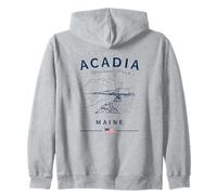 Acadia National Park Maine Coast USA Mountains American Flag Zip Hoodie